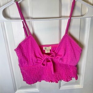 Billabong bright PINK Textured Crop Top